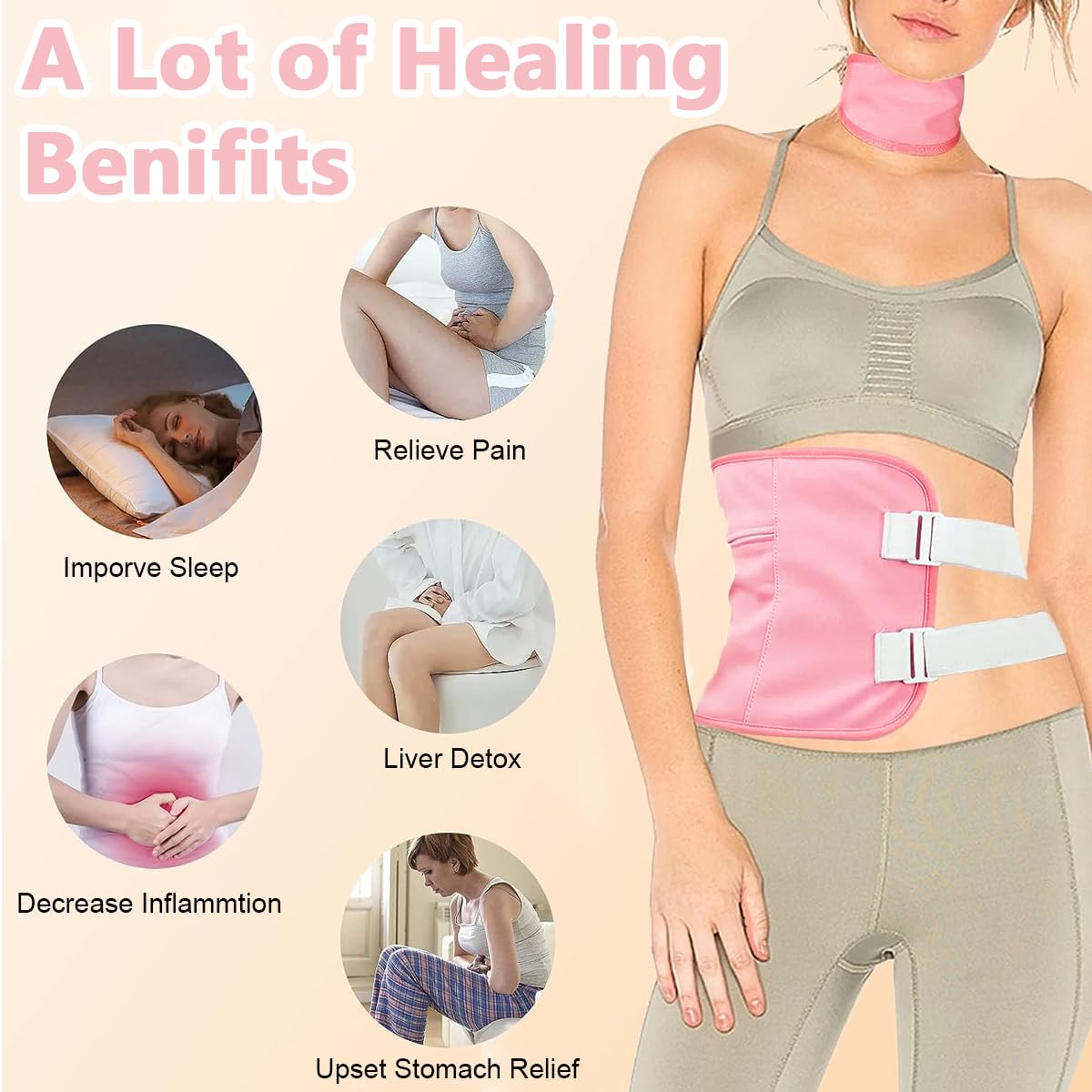 HANNEA Castor Oil Pack Wrap for Waist and Neck, Reusable Organic Castor Oil Pack Kit for Liver Detox and Fibroids, Insomnia, Constipation and Inflammation, Less Mess Anti Oil Leak, Pink HANNEA Castor Oil Pack Wrap for Waist and Neck, Reusable Organic Castor Oil Pack Kit for Liver Detox and Fibroids, Insomnia, Constipation and Inflammation, Less Mess Anti Oil Leak, Pink